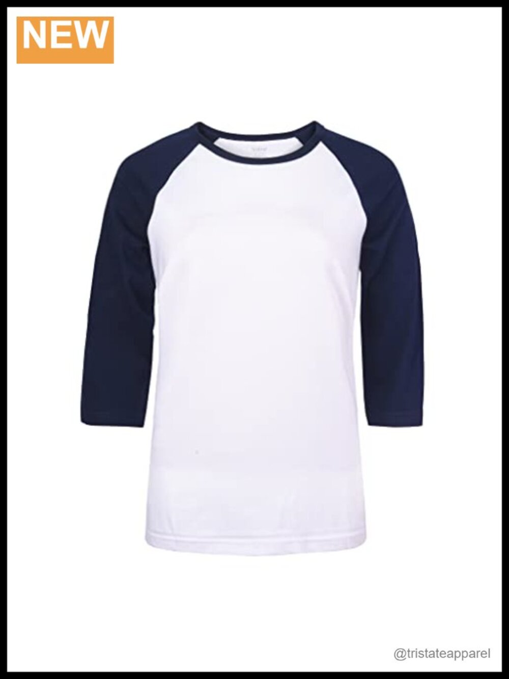 Cottonbell Women's Baseball Quarter Sleeve Tee Shirt Crew Neck